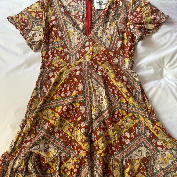 PAPER HEARTS RUST FLORAL DRESS - Picture 1 of 4